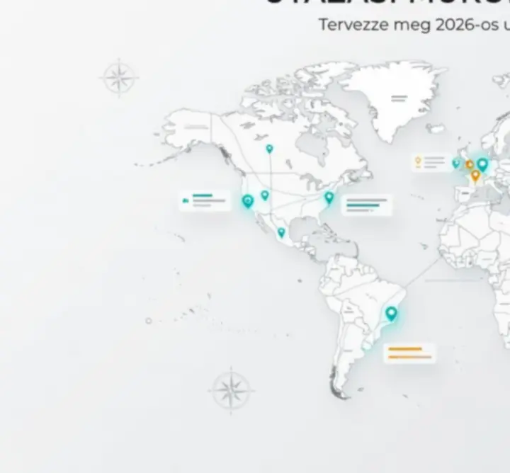 Világtérkép és digitális utazási ranglista felület